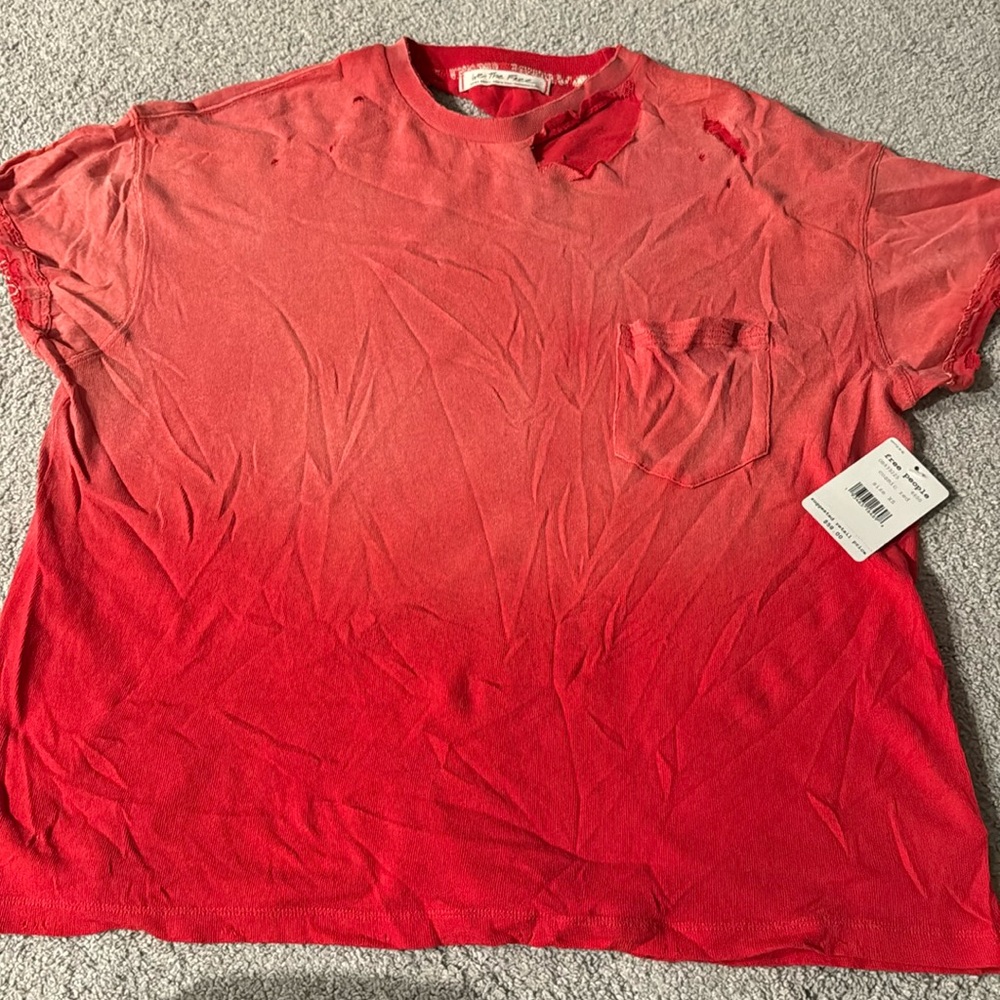Brand new with tags, free people, ombré , distressed T-shirt